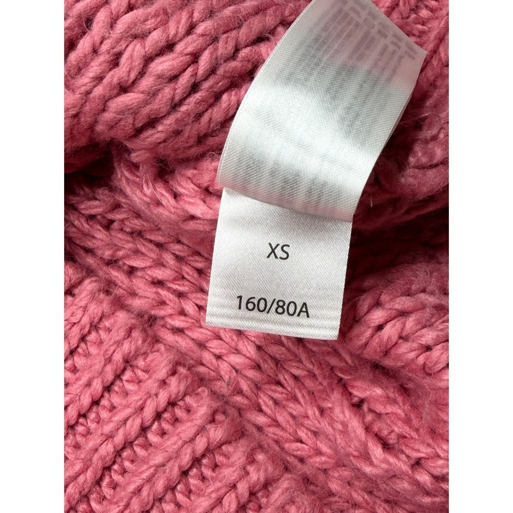 C/Meo Collective Sweater Women XS Pink Trade Places Pom 3D Chunky Knit Fall Boho - Picture 8 of 10